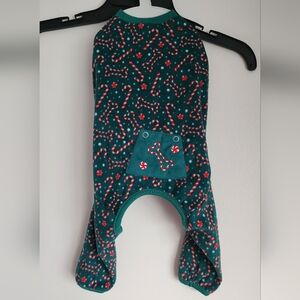 Candy Cane & Bone Print Pet Pajamas